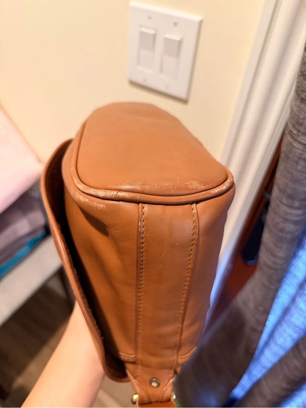 Vintage Coach 90s Fletcher Brown Leather Crossbody Bag RARE